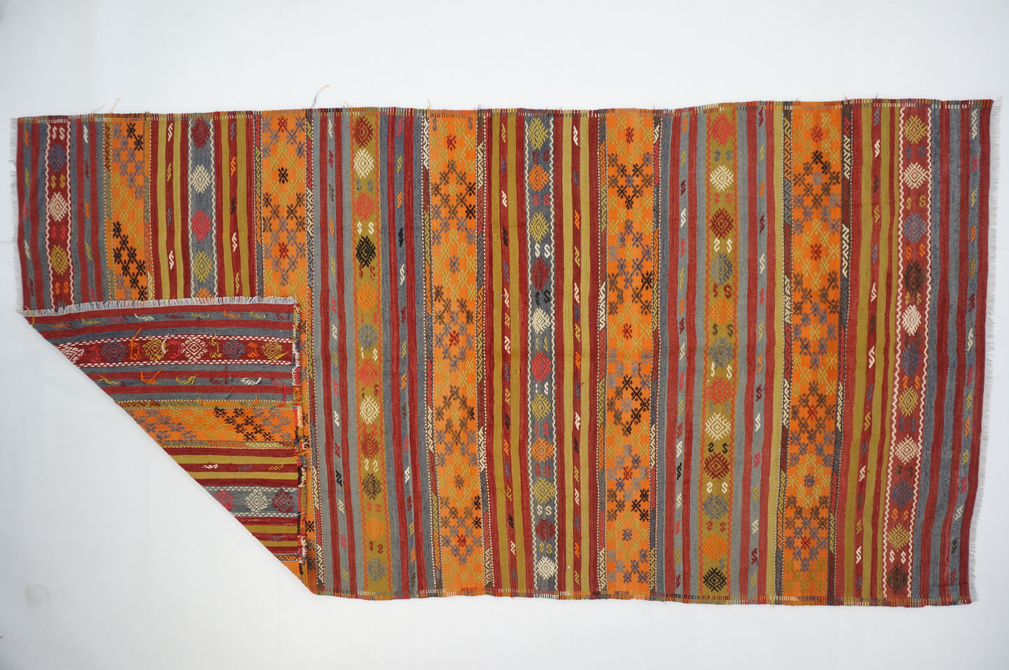 Striped Kilim Rug - Handcrafted Masterpiece from Oushak