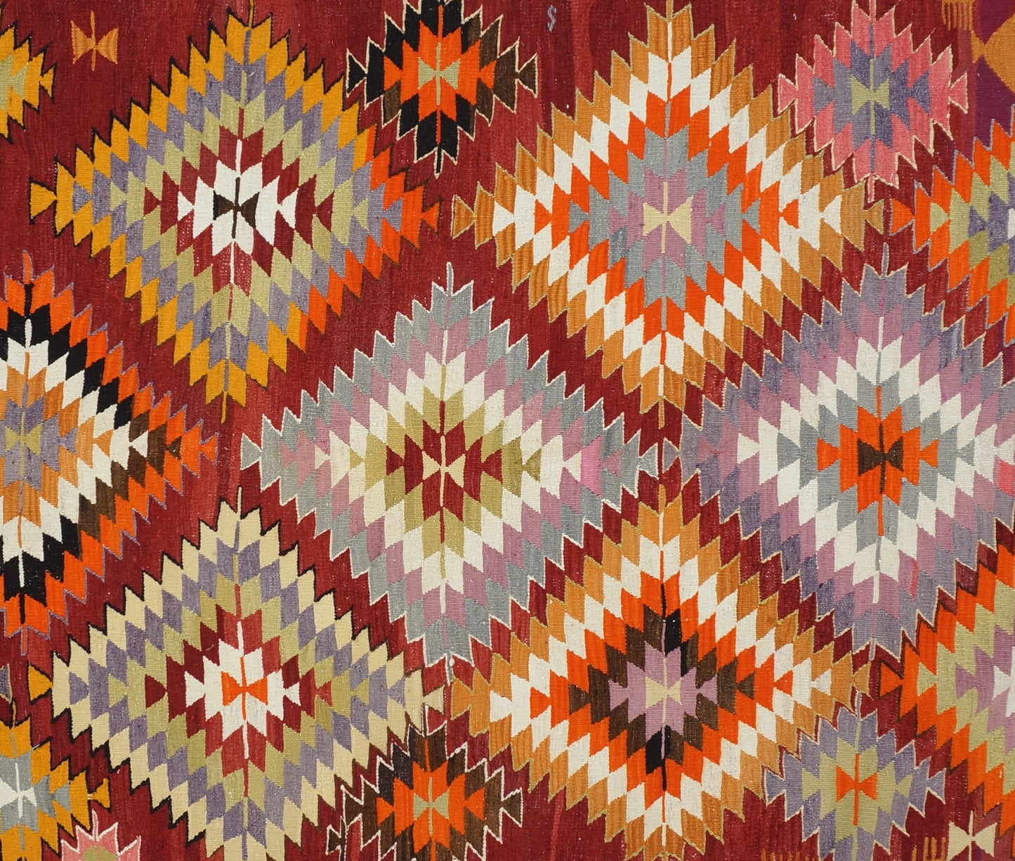 Geometric Kilim Rug - Handmade Turkish Area Rug 5'4 x 9'1