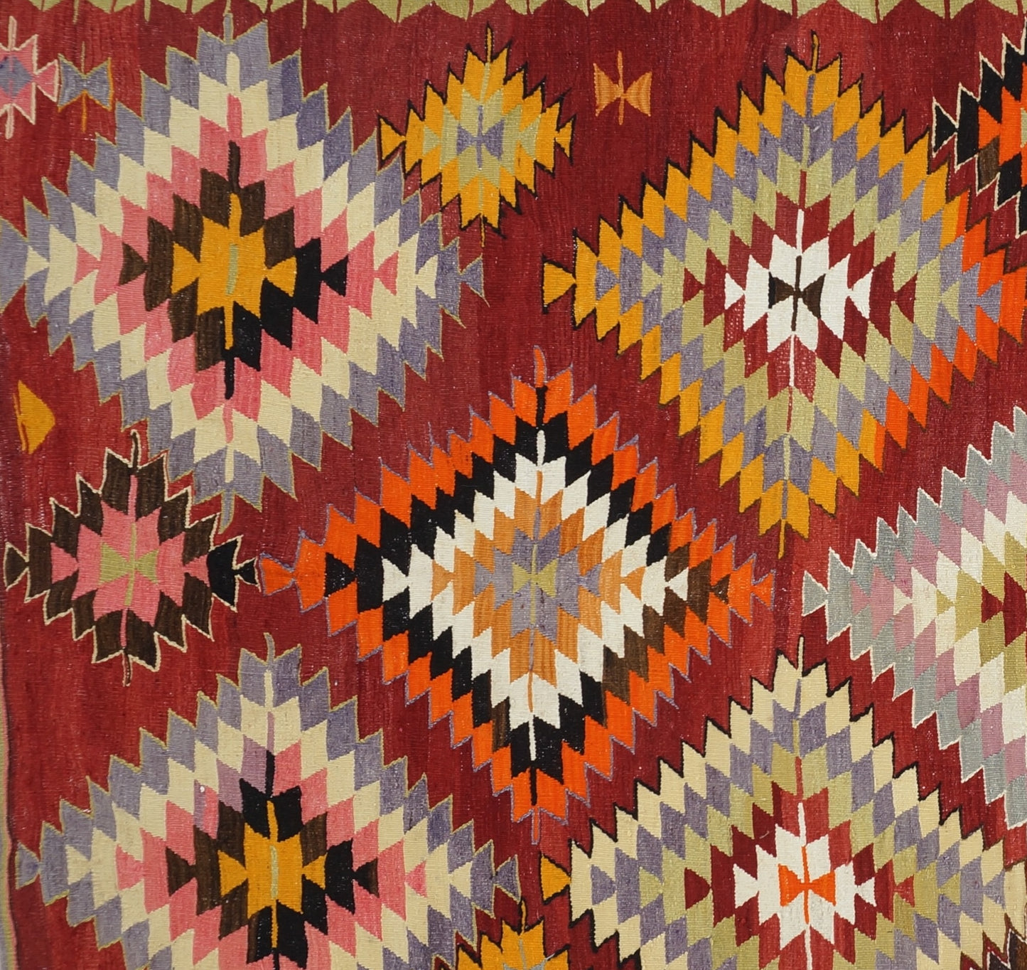 Geometric Kilim Rug - Handmade Turkish Area Rug 5'4 x 9'1