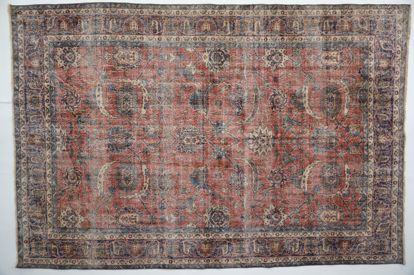 Handwoven Old Anatolian Carpet Rug 7' x 10'