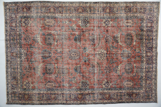 Handwoven Old Anatolian Carpet Rug 7' x 10'