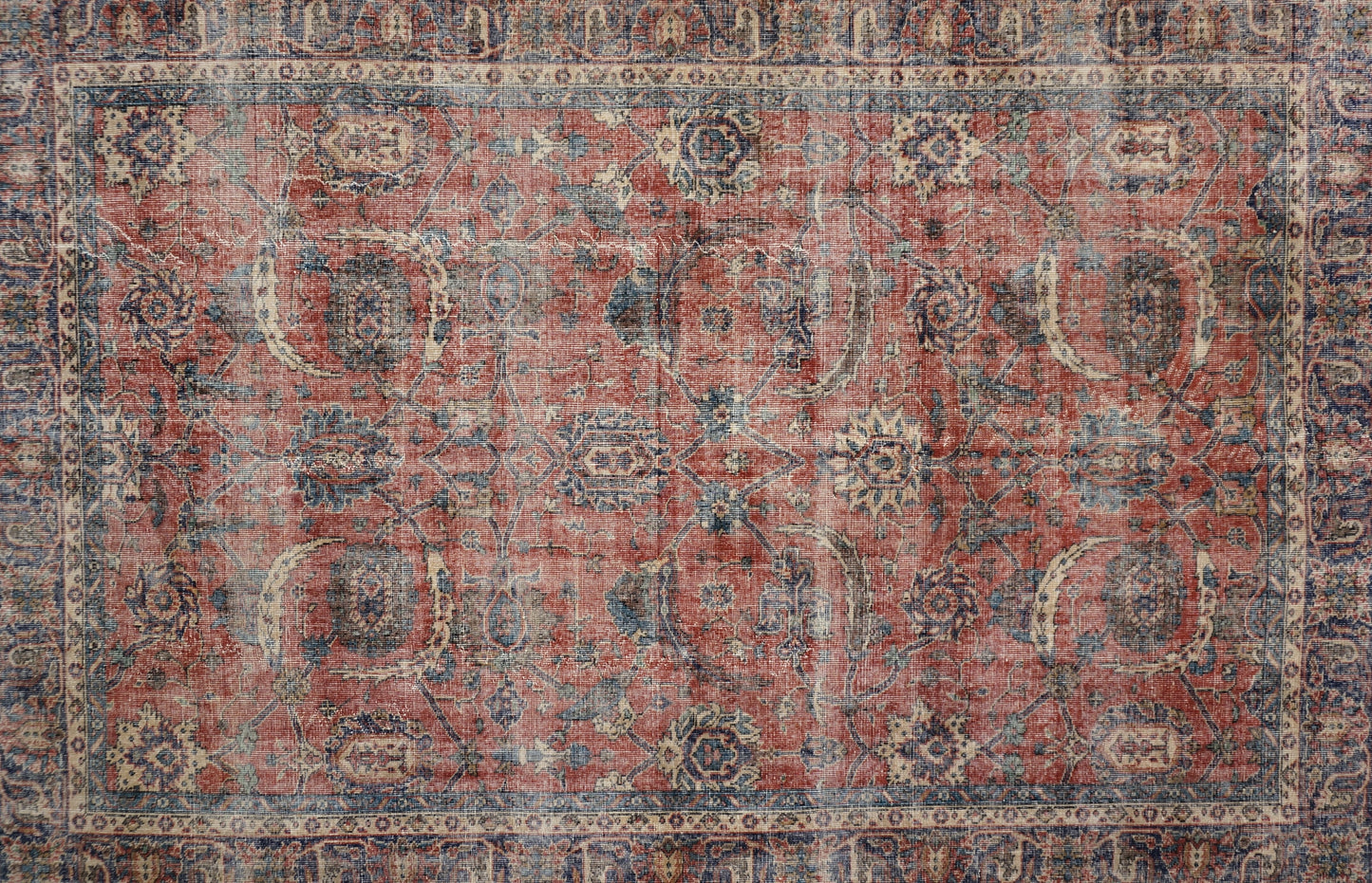 Handwoven Old Anatolian Carpet Rug 7' x 10'