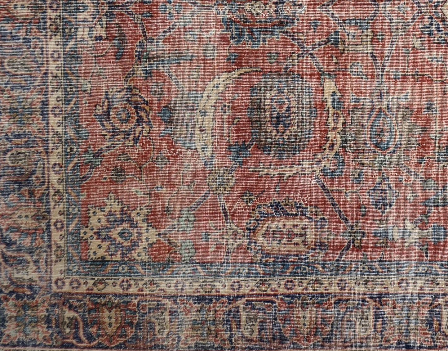 Handwoven Old Anatolian Carpet Rug 7' x 10'