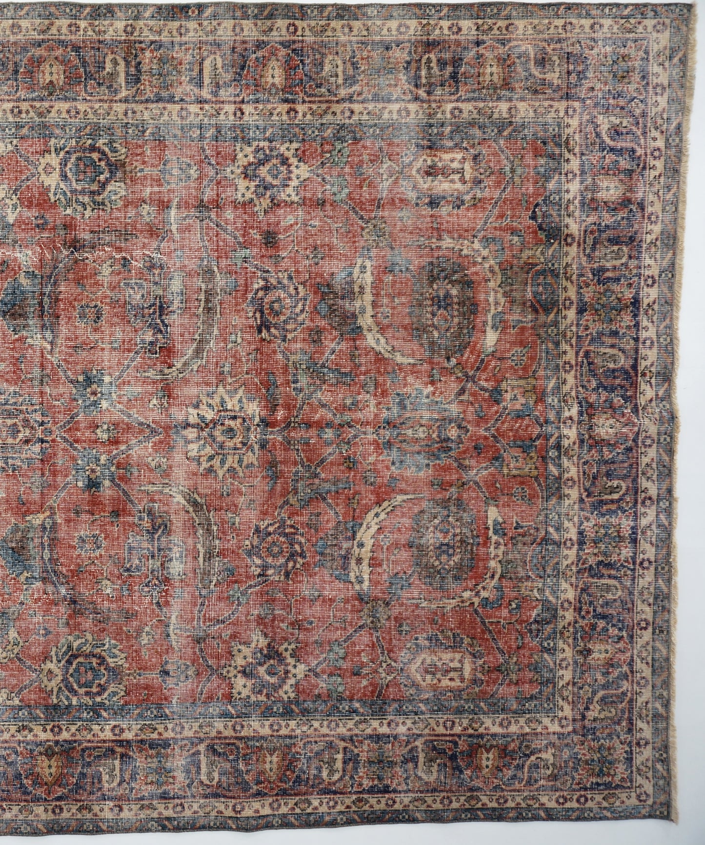 Handwoven Old Anatolian Carpet Rug 7' x 10'