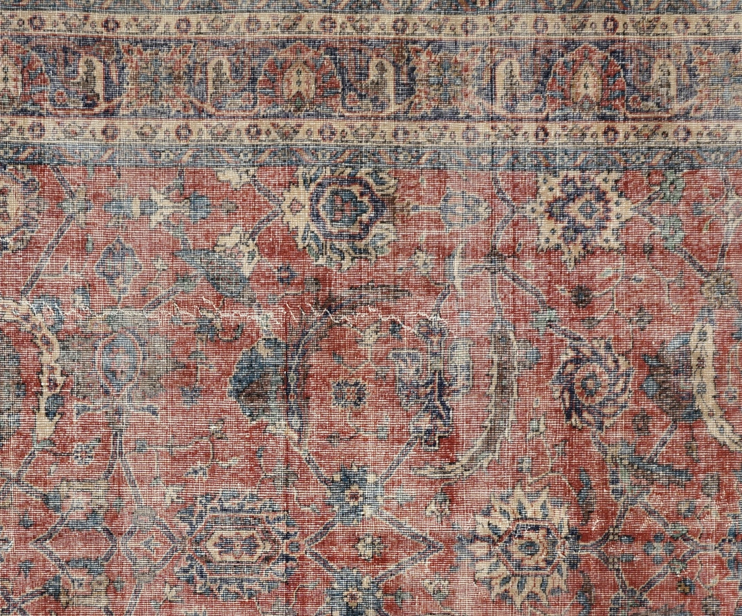 Handwoven Old Anatolian Carpet Rug 7' x 10'