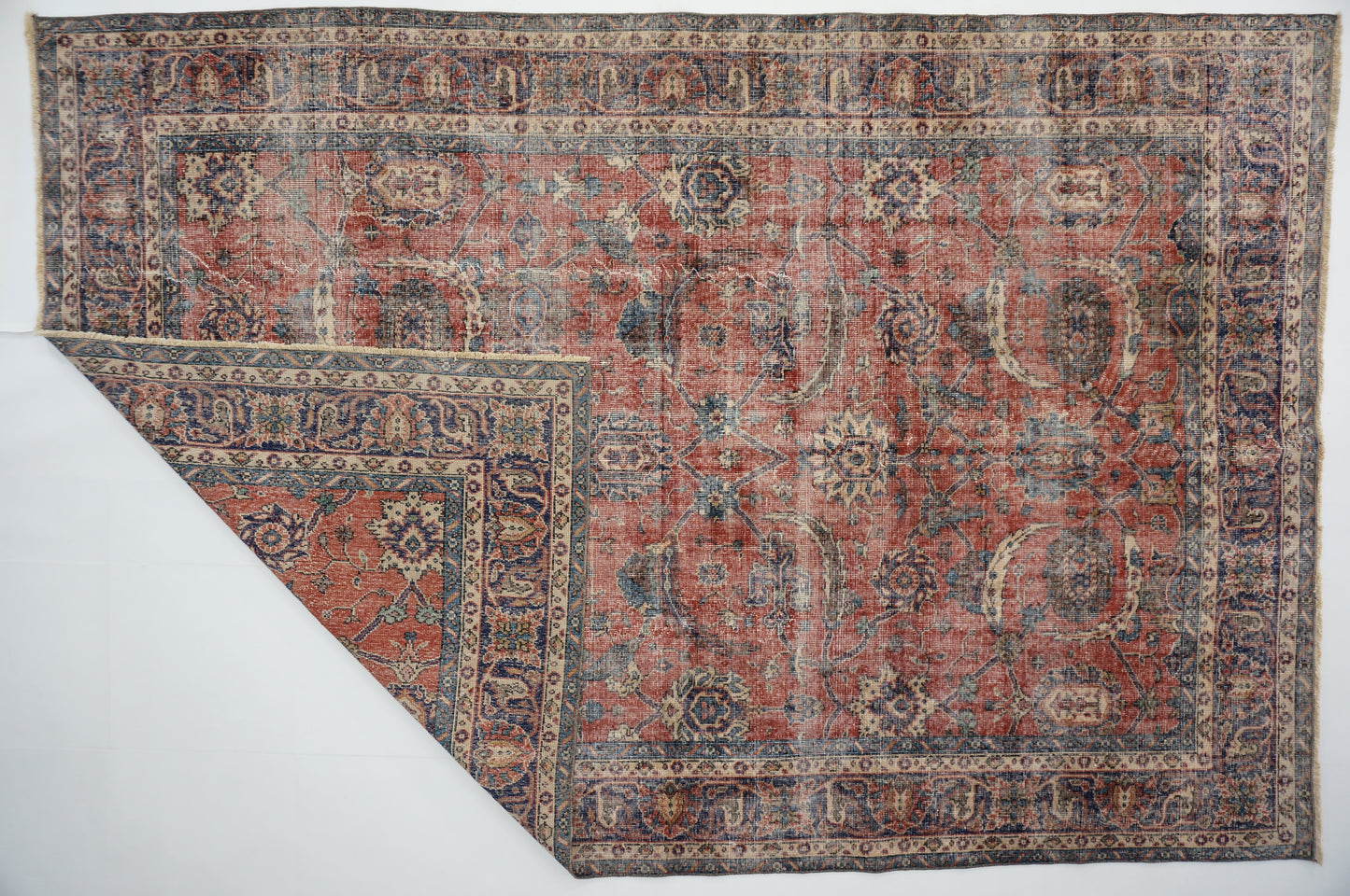 Handwoven Old Anatolian Carpet Rug 7' x 10'