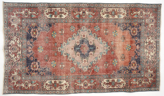 Traditional Wool Carpet Antique Style Turkish Rug 4'1 x 7'1