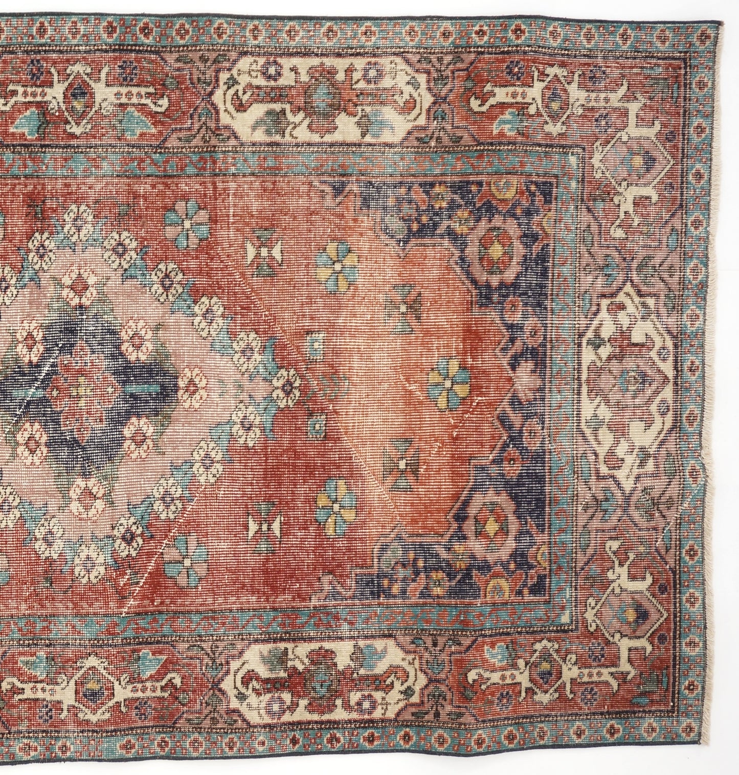 Traditional Wool Carpet Antique Style Turkish Rug 4'1 x 7'1