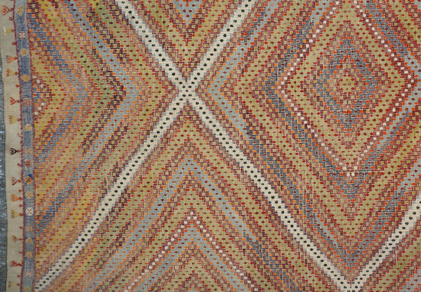 Vintage Large Oushak Kilim 7'1 x 10'3