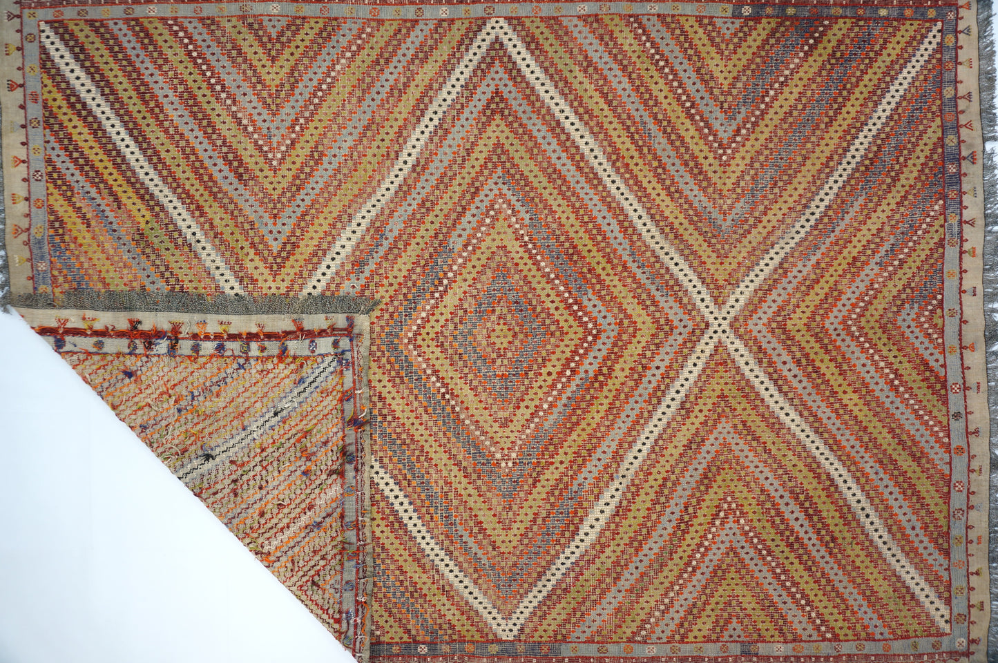 Vintage Large Oushak Kilim 7'1 x 10'3