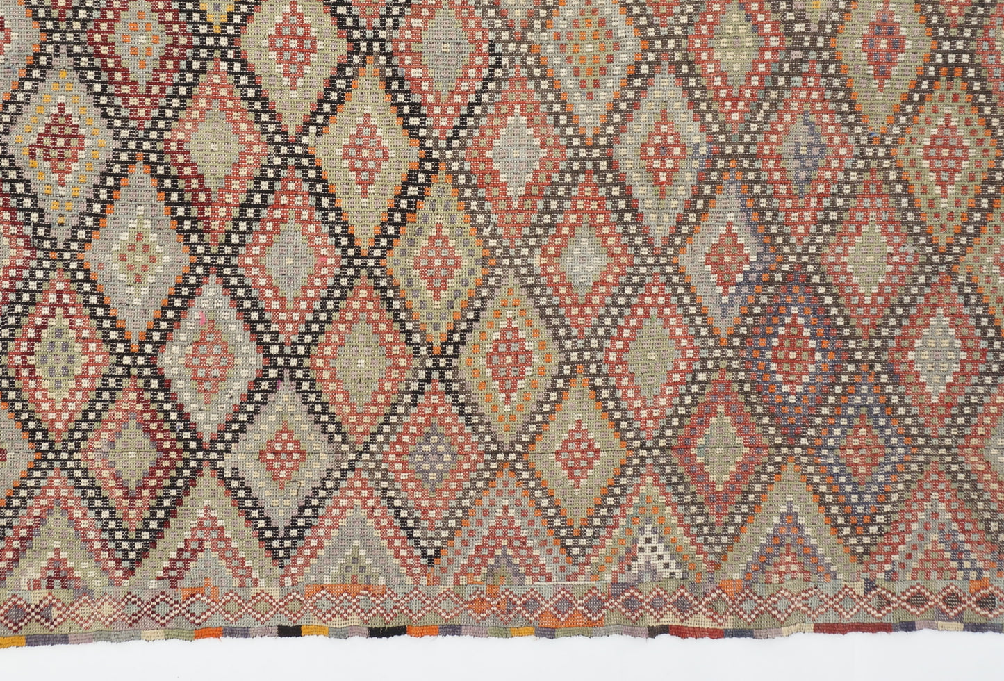 Handmade Rustic Kilim Vintage Traditional Carpet 6'4 x 9'7