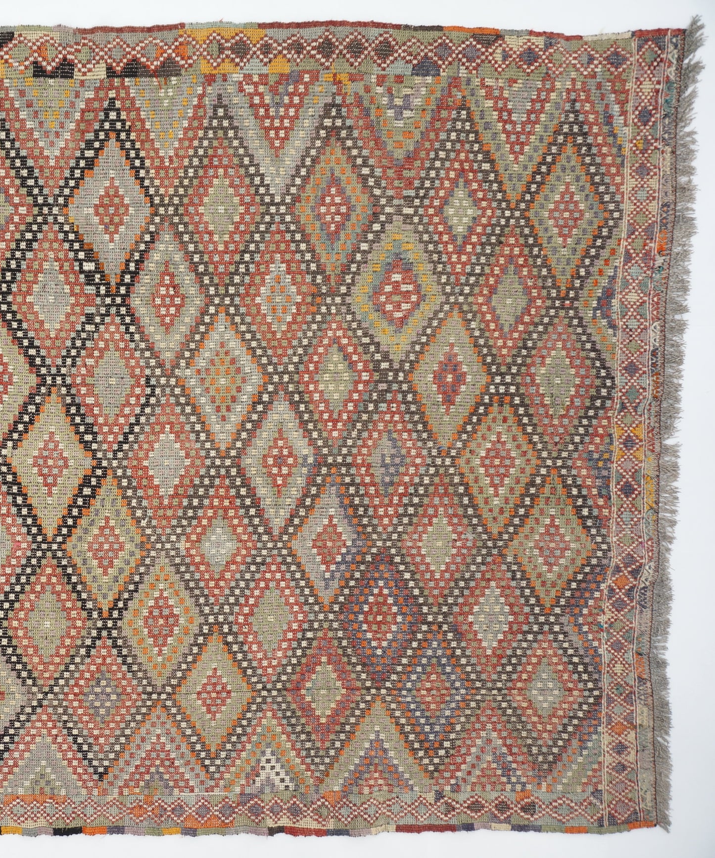 Handmade Rustic Kilim Vintage Traditional Carpet 6'4 x 9'7