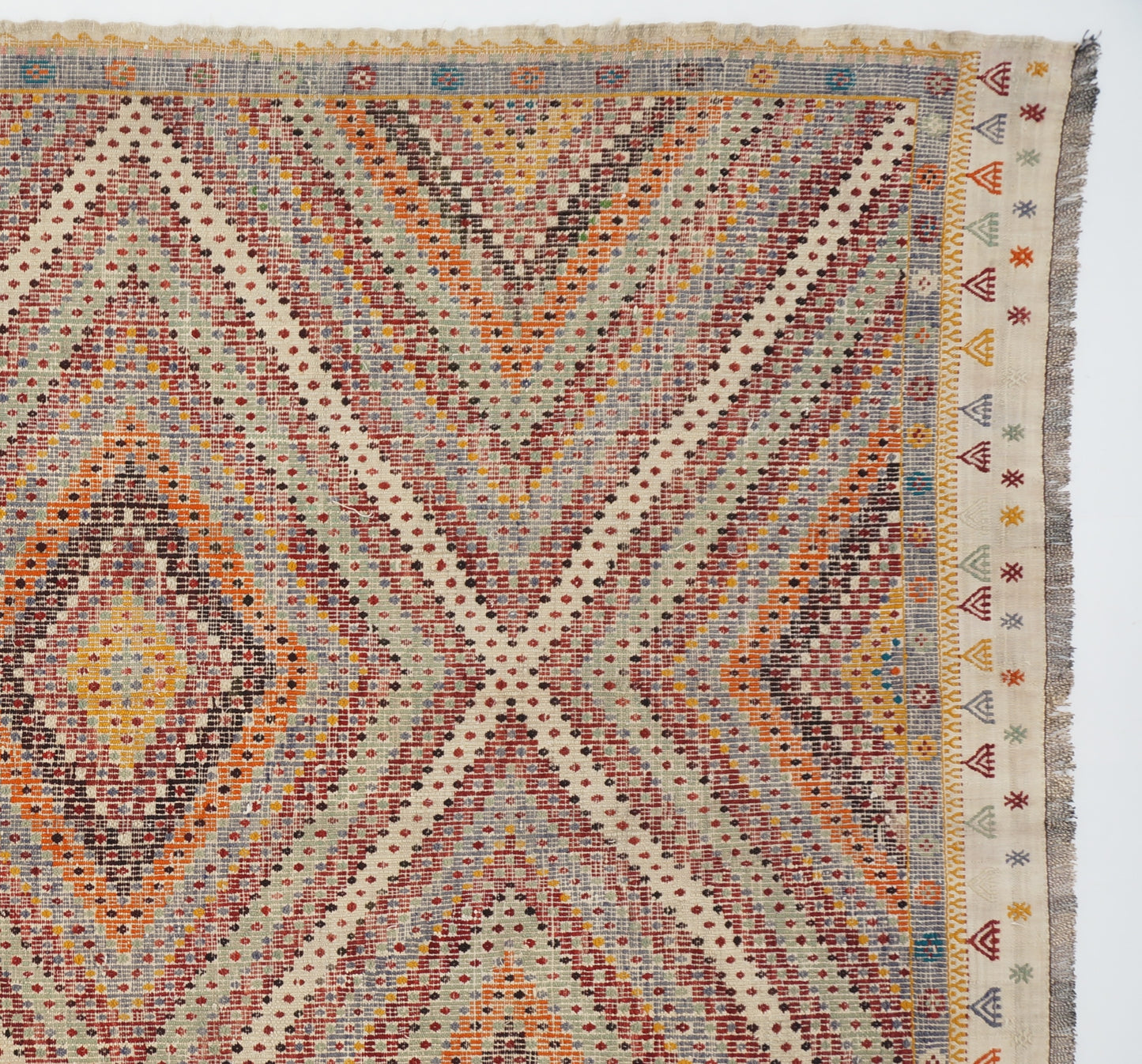 Vintage Traditional Rustic Kilim Rug 6'5 x 9'2