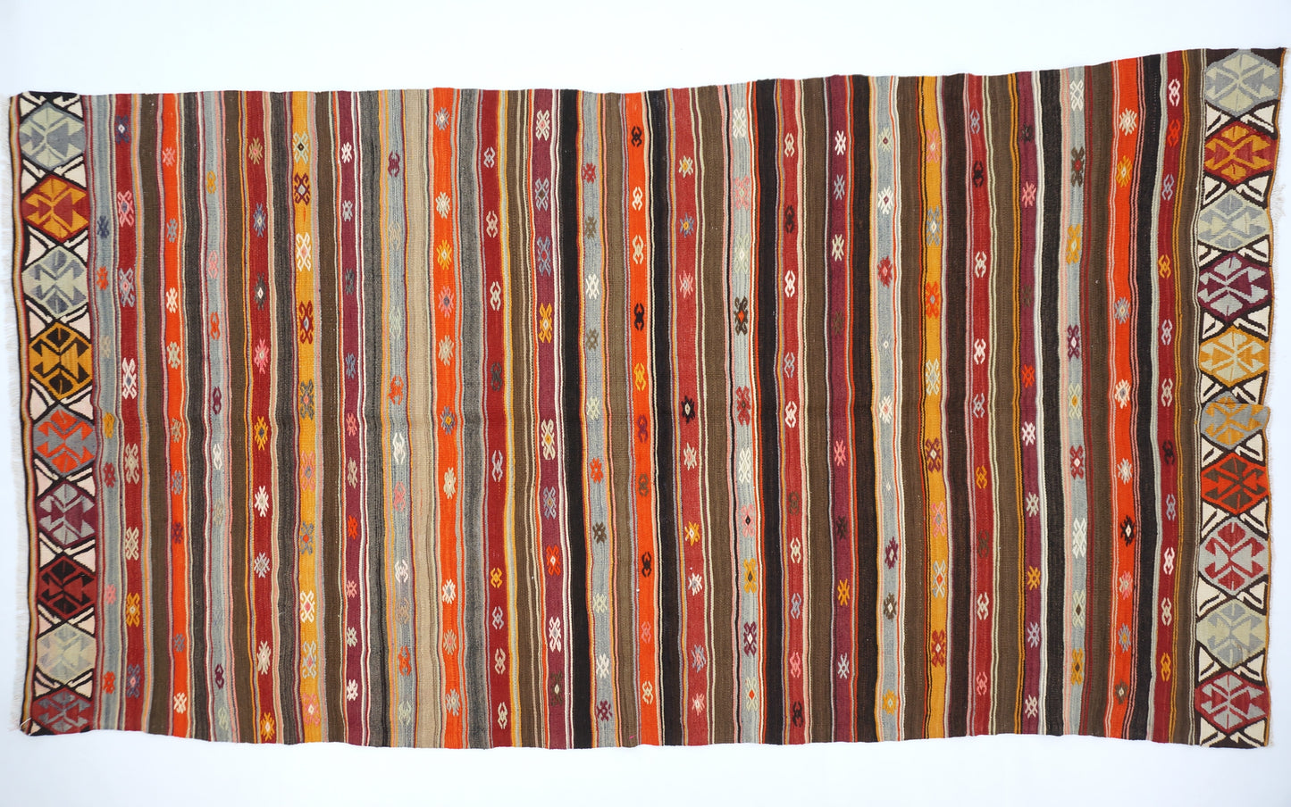 Colorful Striped Kilim Rug - Boho Style 5'2 x 10'