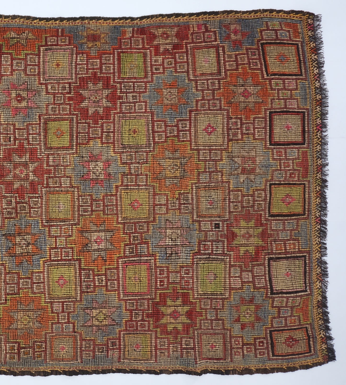 Vintage Nomadic Rug Goat Wool Anatolian Kilim 5'2" x 8'4"