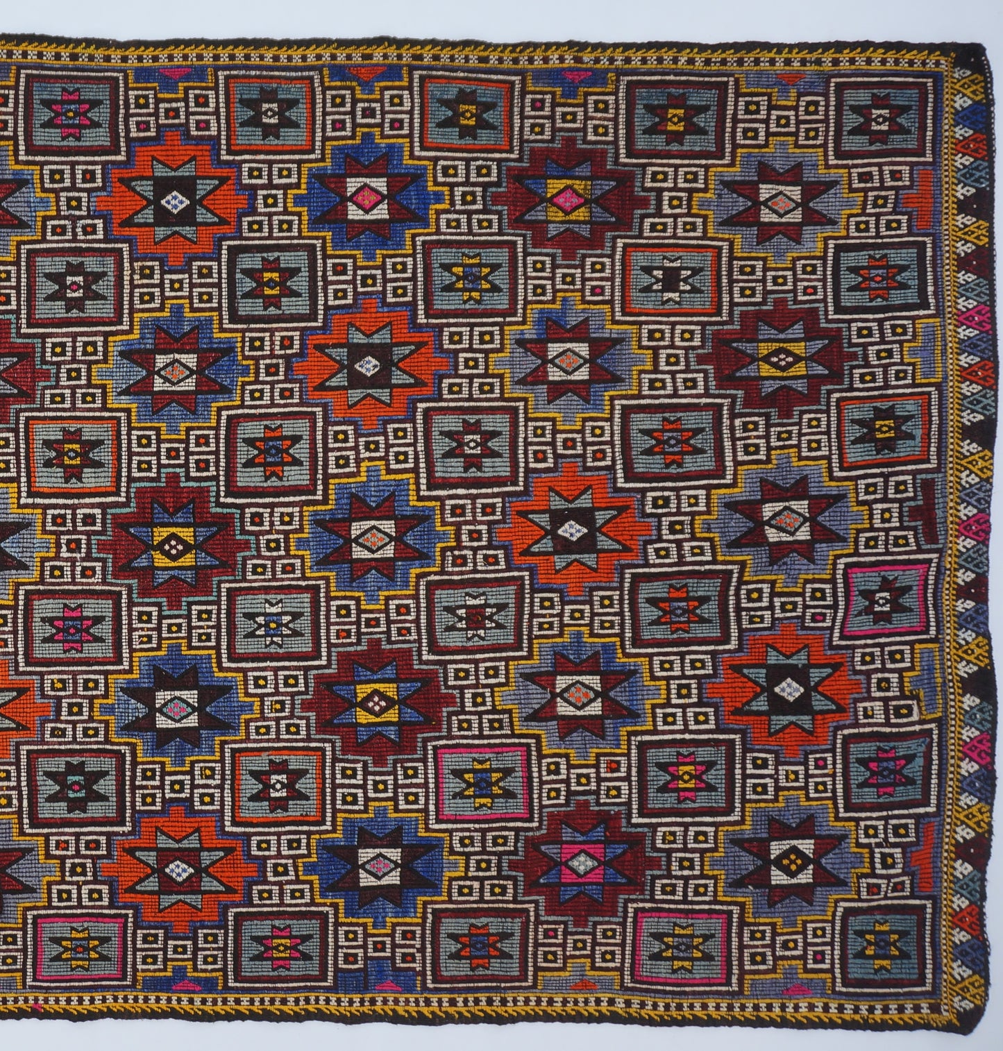 Multicolor Boho Style Kilim Rug 5'6" x 10'4"