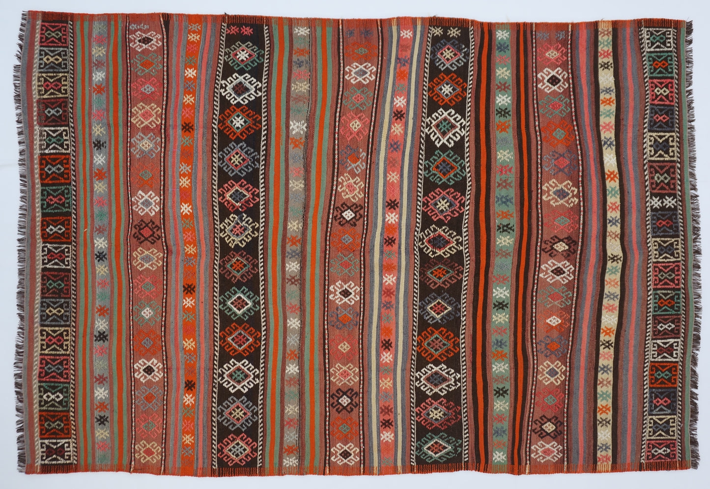 Striped Wool Kilim Rug 5'4" x 7'8"