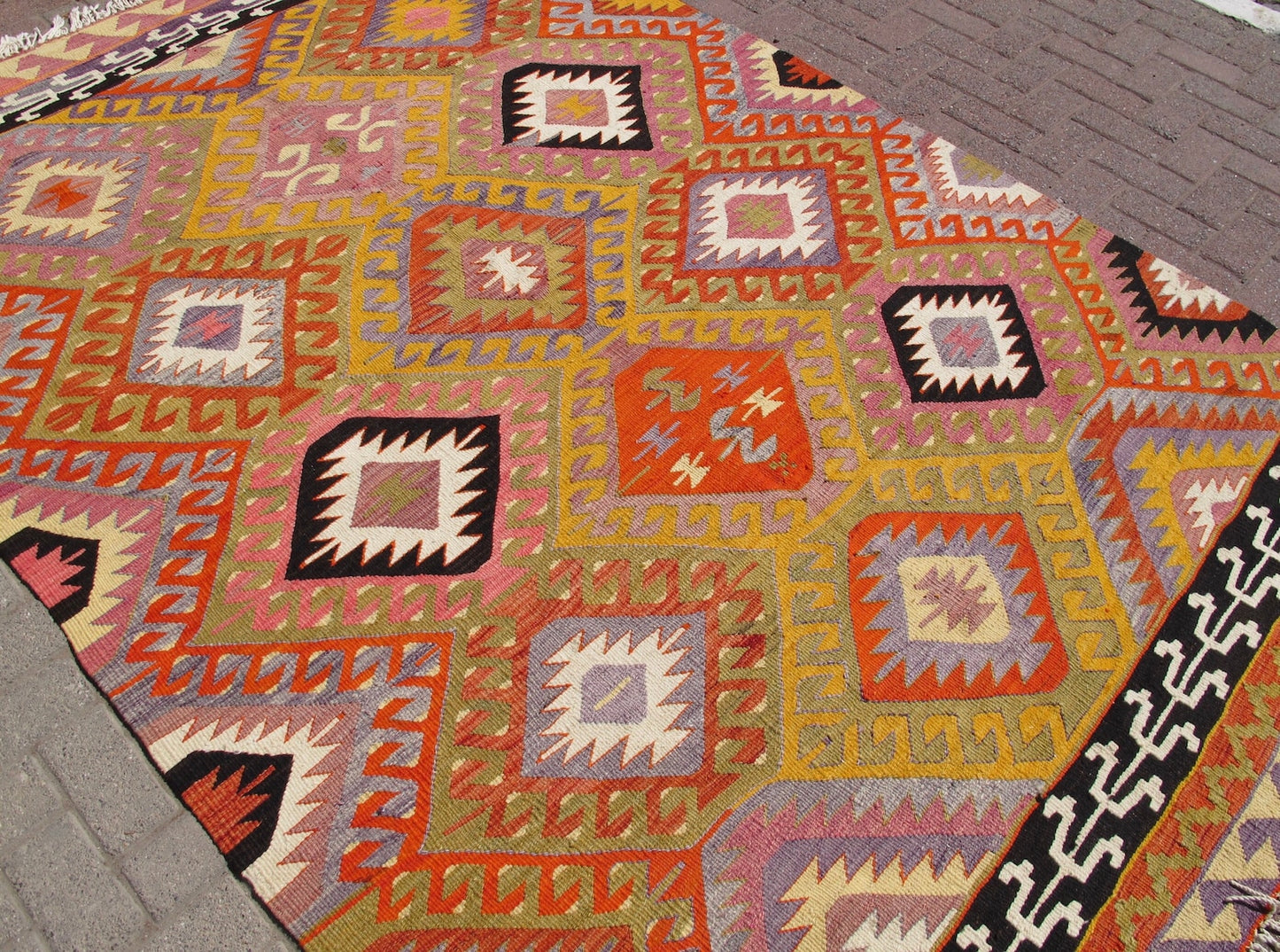 Bohemian Style Large Area Rug Natural Wool 6x9