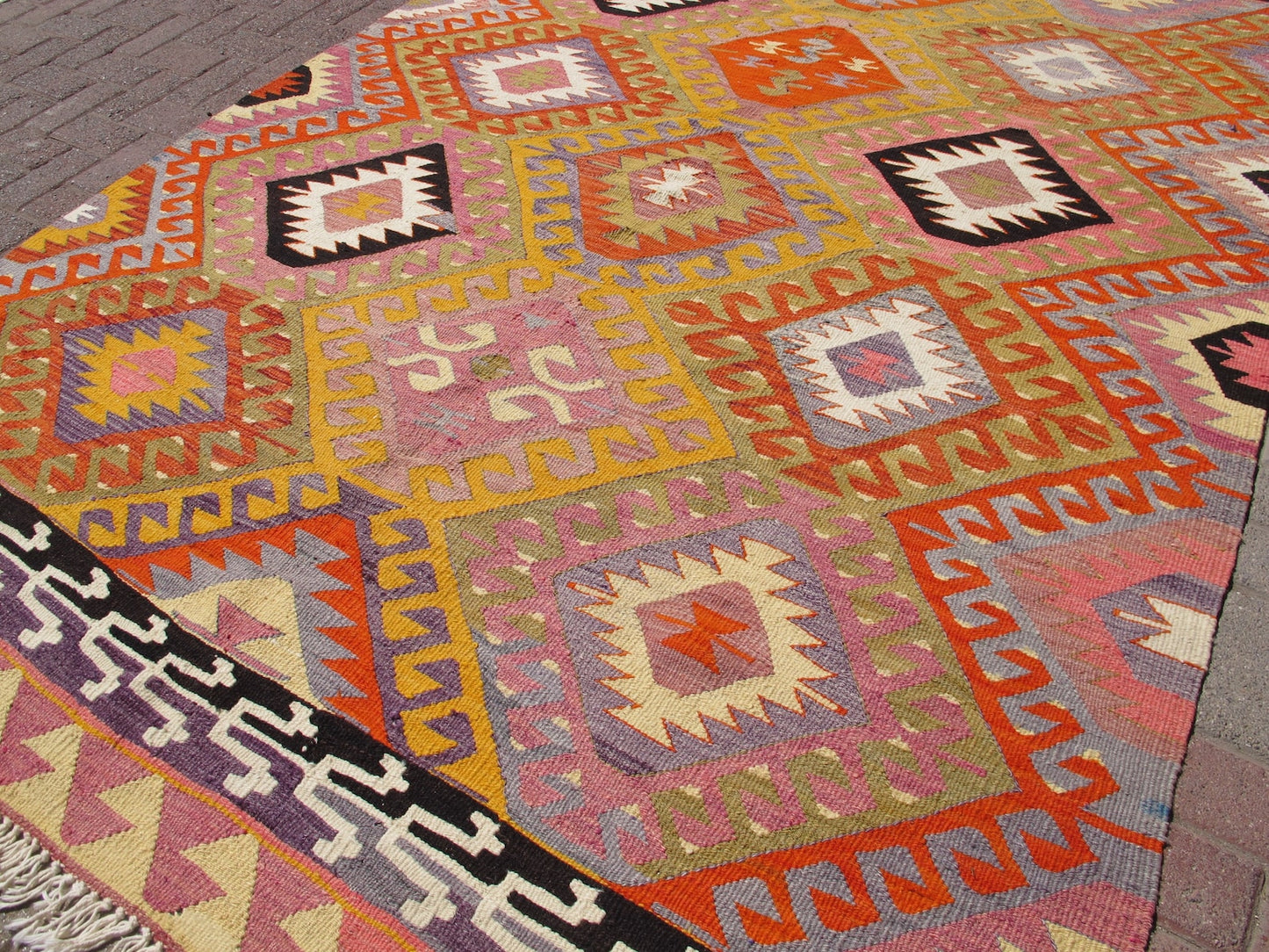 Bohemian Style Large Area Rug Natural Wool 6x9