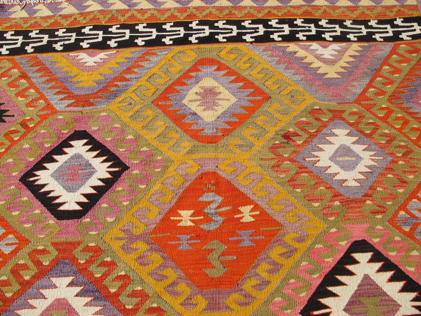 Bohemian Style Large Area Rug Natural Wool 6x9