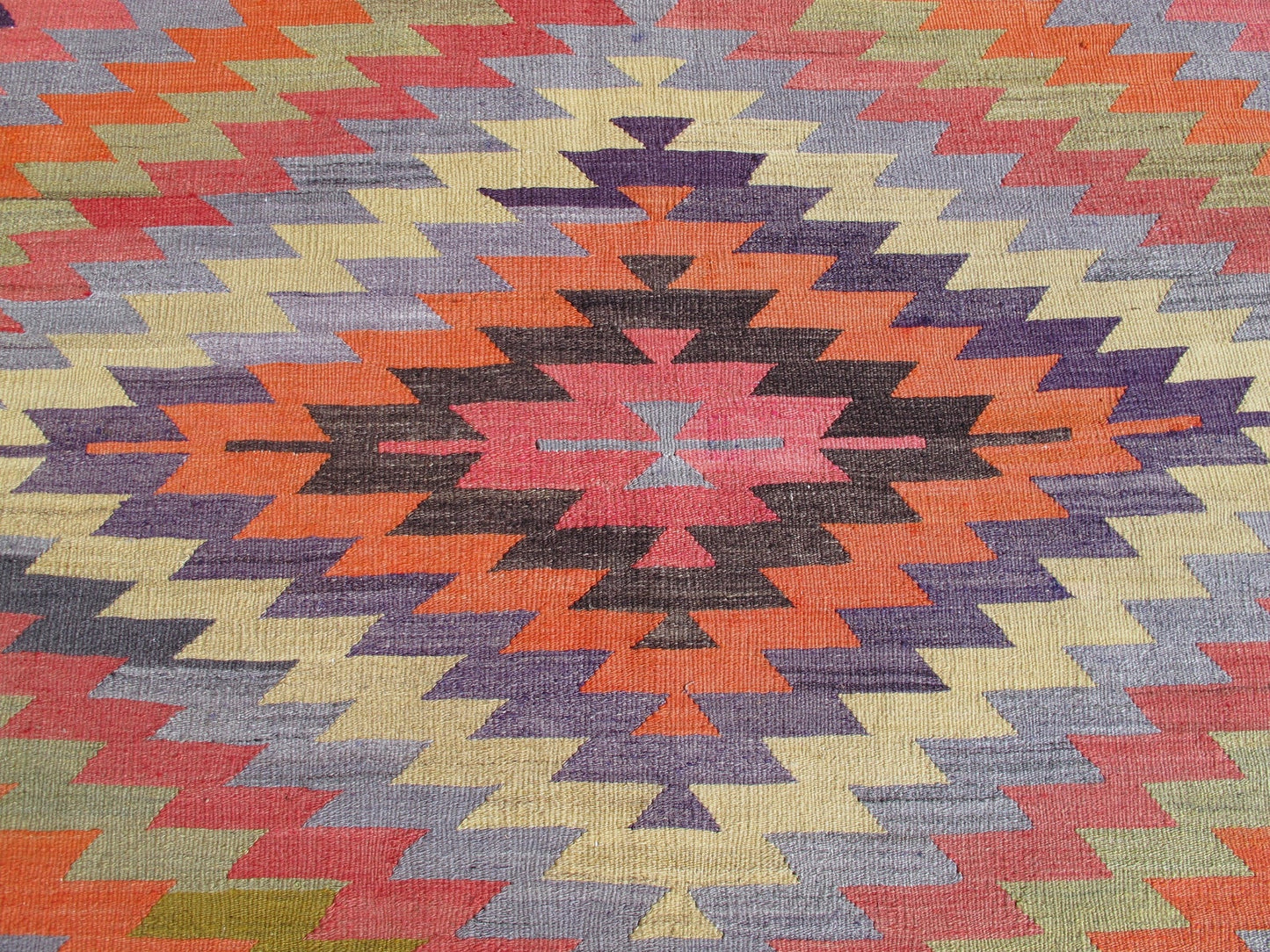 Geometric Kilim Multicolor Boho Style Area Rug 6' x 9'2