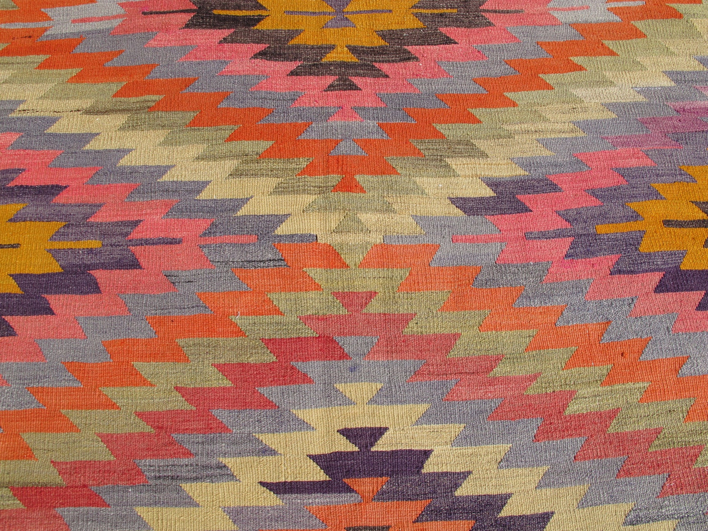 Geometric Kilim Multicolor Boho Style Area Rug 6' x 9'2