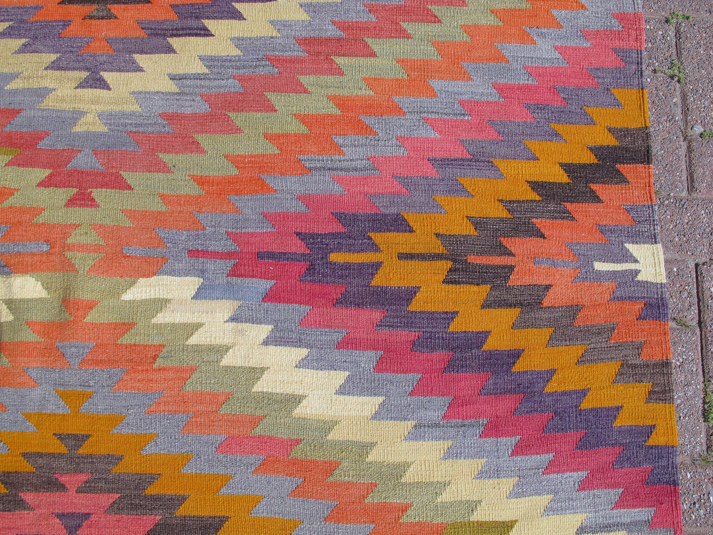 Geometric Kilim Multicolor Boho Style Area Rug 6' x 9'2