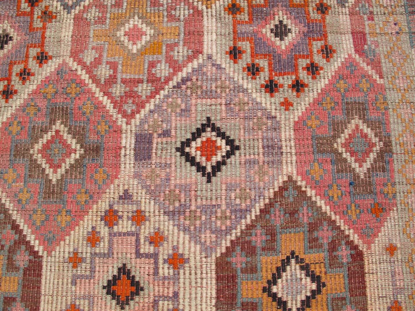 Vintage Boho Style Turkish Kilim Large Rug 5'4 x 9'9