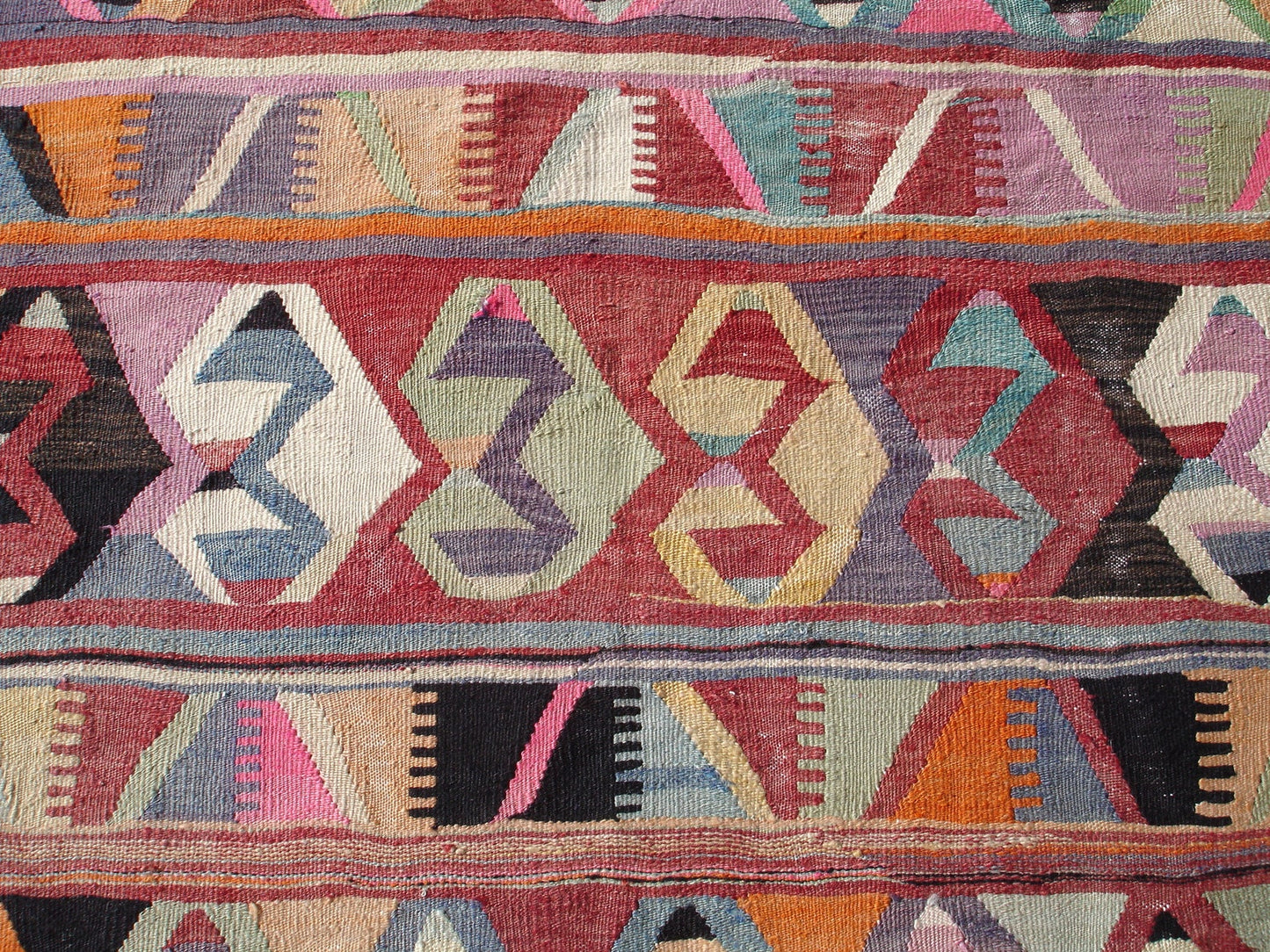 Multicolor Boho Kilim Carpet Rug 4'8 x 7'3