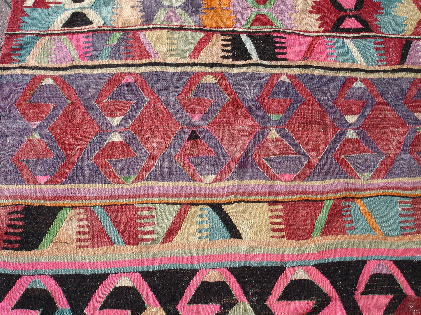 Multicolor Boho Kilim Carpet Rug 4'8 x 7'3