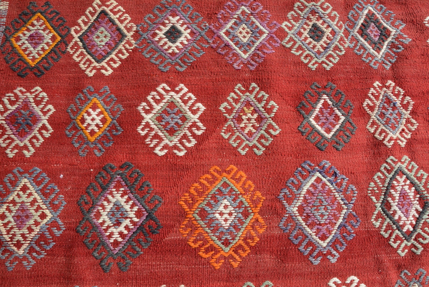 Large Kilim Area Rug Handwoven Bohemian Style Kilim 5'7 x 8'9