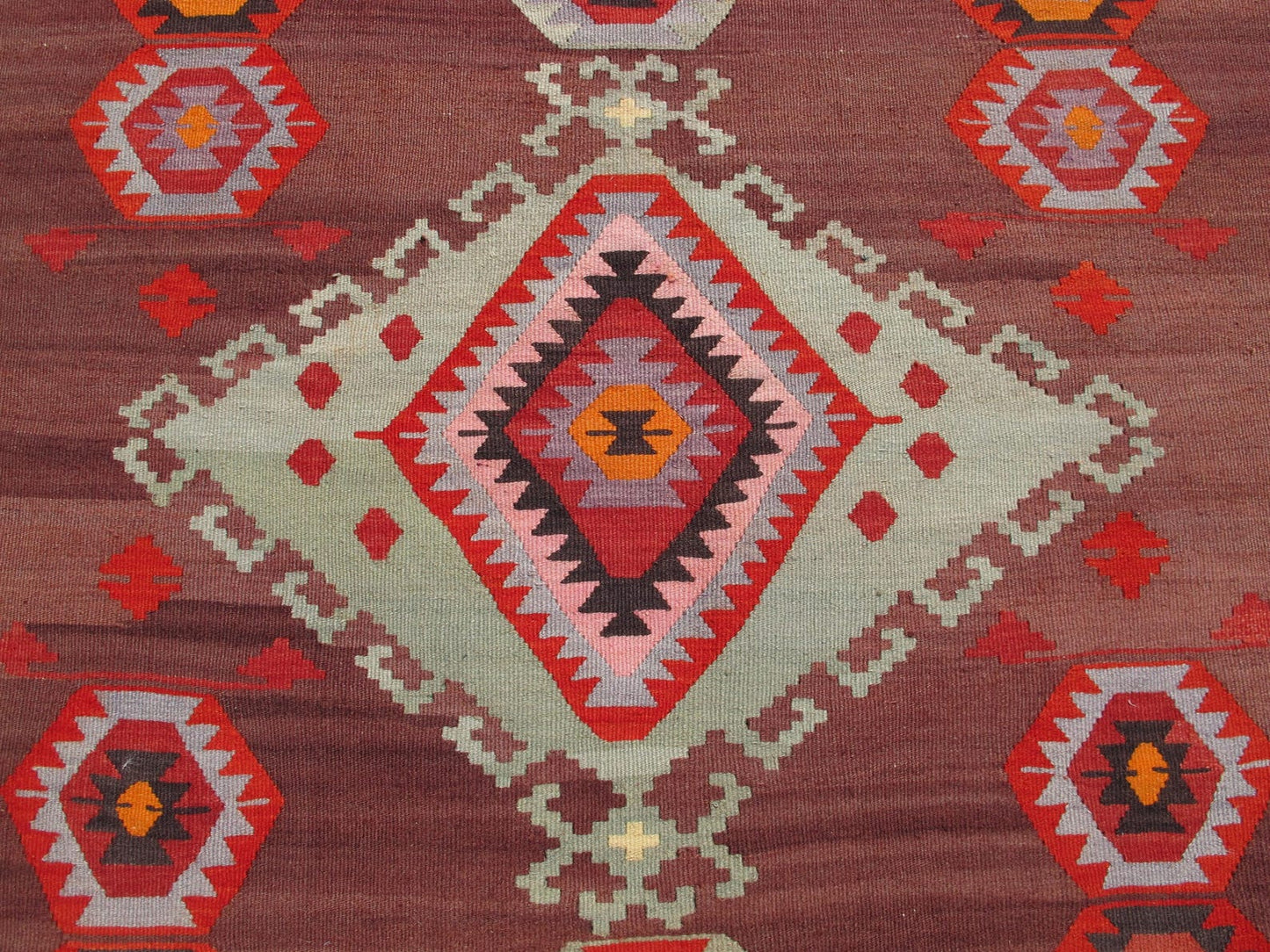 Traditional Rare Kilim Rug Wool Turkish Carpet 6'3 x 8'2