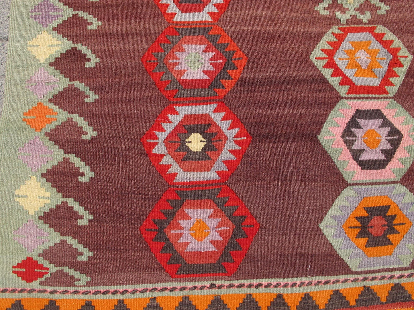 Traditional Rare Kilim Rug Wool Turkish Carpet 6'3 x 8'2