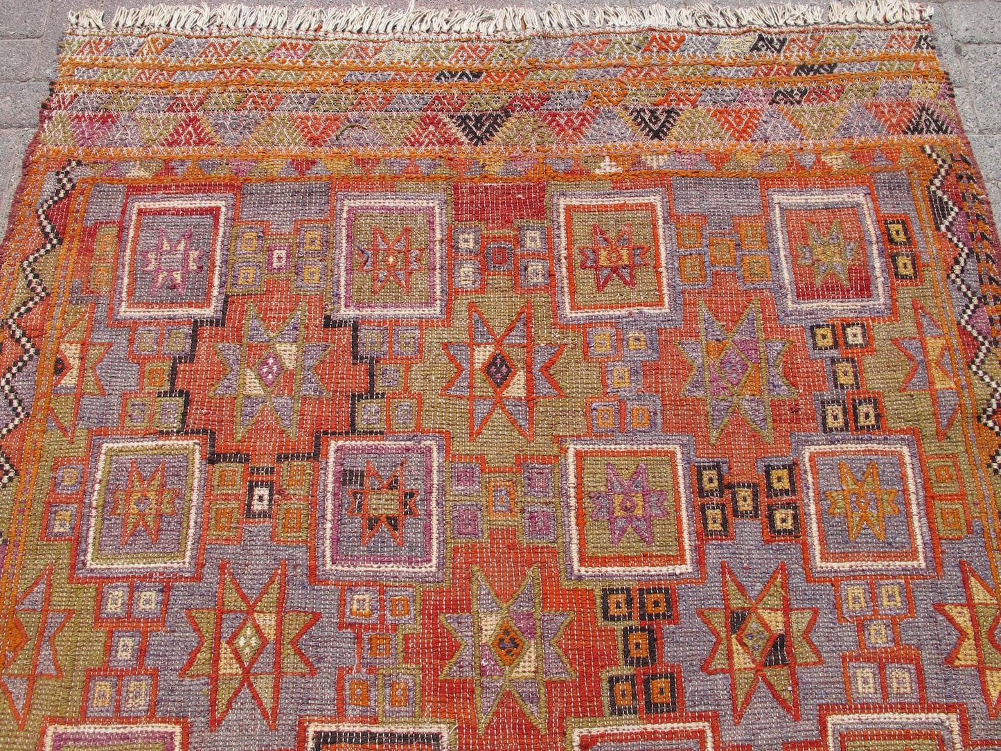 Vintage Handmade Kilim Rug Traditional Anatolian Carpet 5'4 x 8'5